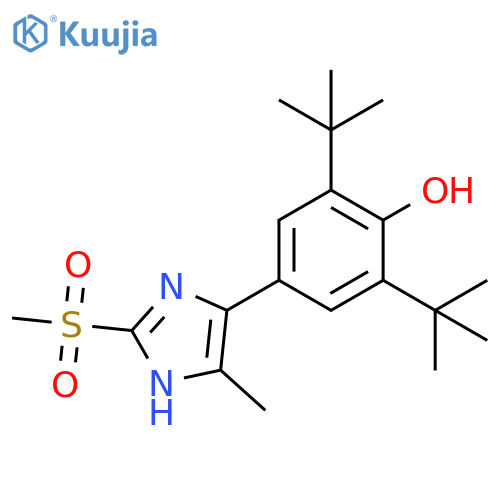 Phenol, 2,6-bis(1,1-dimethylethyl)-4-[5-methyl-2-(methylsulfonyl)-1H-imidazol-4-yl]- (9CI) structure