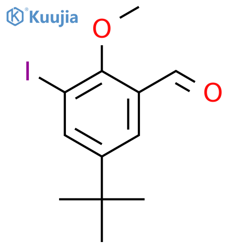 Benzaldehyde, 5-(1,1-dimethylethyl)-3-iodo-2-methoxy- structure