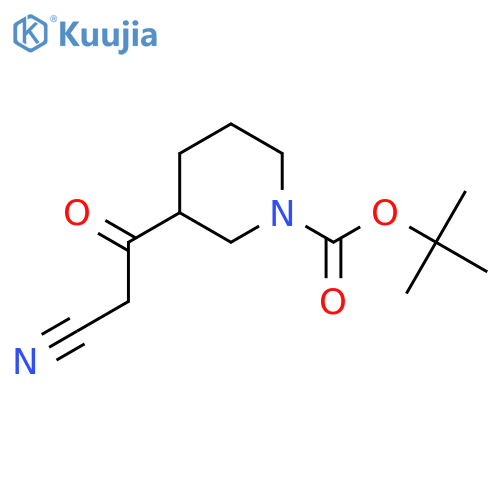 tert-butyl 3-(2-cyanoacetyl)piperidine-1-carboxylate structure