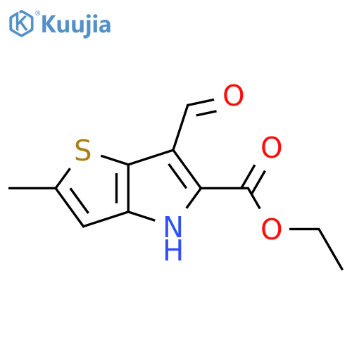 ethyl 6-formyl-2-methyl-4H-thieno[3,2-b]pyrrole-5-carboxylate structure