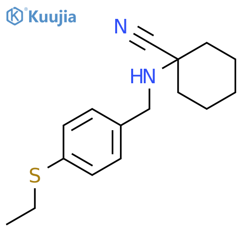 Cyclohexanecarbonitrile, 1-[[[4-(ethylthio)phenyl]methyl]amino]- structure