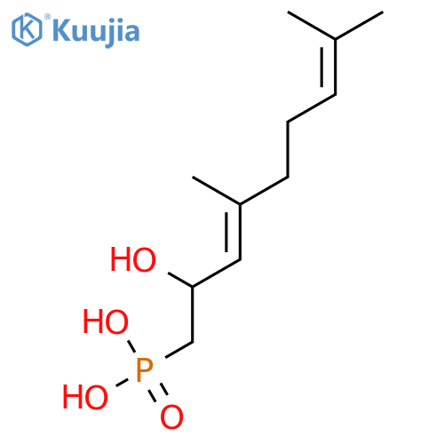 Phosphonic acid, [(3E)-2-hydroxy-4,8-dimethyl-3,7-nonadienyl]- structure