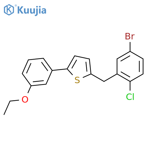 THIOPHENE, 2-[(5-BROMO-2-CHLOROPHENYL)METHYL]-5-(3-ETHOXYPHENYL)- structure