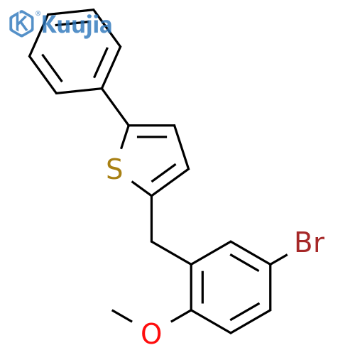 Thiophene, 2-[(5-bromo-2-methoxyphenyl)methyl]-5-phenyl- structure