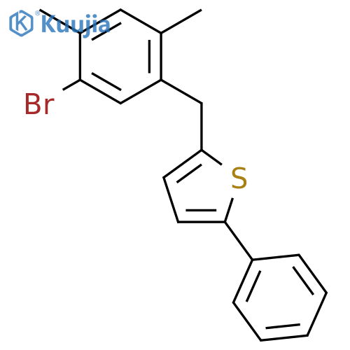 THIOPHENE, 2-[(5-BROMO-2,4-DIMETHYLPHENYL)METHYL]-5-PHENYL- structure