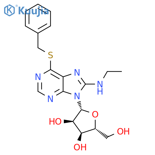 Inosine, 8-(ethylamino)-6-S-(phenylmethyl)-6-thio- structure