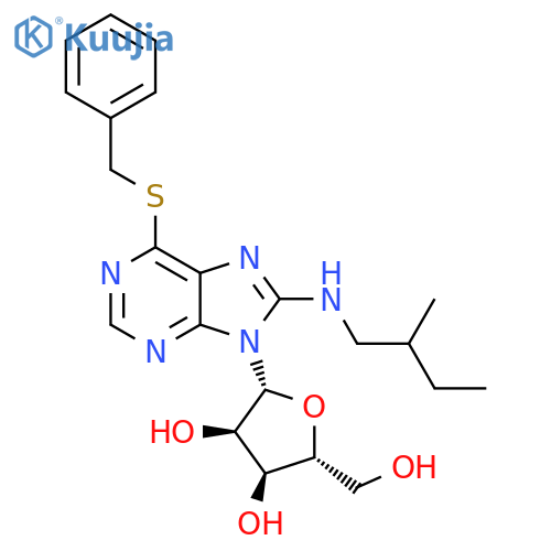 Inosine, 8-[(2-methylbutyl)amino]-6-S-(phenylmethyl)-6-thio- structure