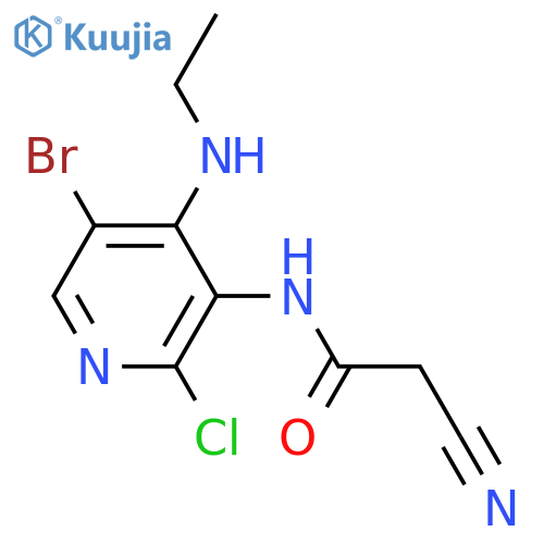 N-[5-bromo-2-chloro-4-(ethylamino)-3-pyridinyl]-2-cyanoacetamide structure