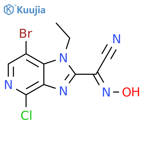 1H-Imidazo[4,5-c]pyridine-2-acetonitrile, 7-bromo-4-chloro-1-ethyl-α-(hydroxyimino)- (9CI, ACI) structure