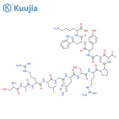 L-Lysine,L-seryl-L-alanyl-L-arginyl-L-leucylglycyl-L-histidyl-L-seryl-L-arginyl-L-prolyl-L-valylglycyl-L-tyrosyl-L-tryptophyl- structure