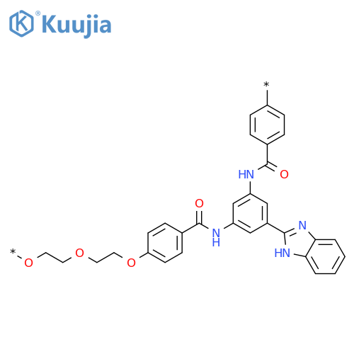 Poly[oxy-1,2-ethanediyloxy-1,2-ethanediyloxy-1,4-phenylenecarbonylimino[5-(1H-benzimidazol-2-yl)-1,3-phenylene]iminocarbonyl-1,4-phenylene] structure