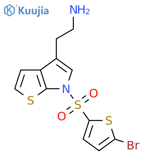 6H-Thieno[2,3-b]pyrrole-4-ethanamine, 6-[(5-bromo-2-thienyl)sulfonyl]- structure
