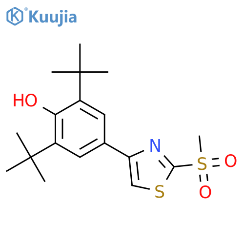 Phenol, 2,6-bis(1,1-dimethylethyl)-4-[2-(methylsulfonyl)-4-thiazolyl]- structure