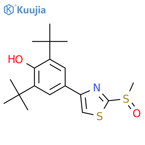 Phenol, 2,6-bis(1,1-dimethylethyl)-4-[2-(methylsulfinyl)-4-thiazolyl]- structure