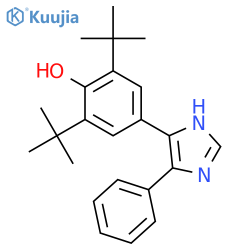 Phenol, 2,6-bis(1,1-dimethylethyl)-4-(5-phenyl-1H-imidazol-4-yl)- structure