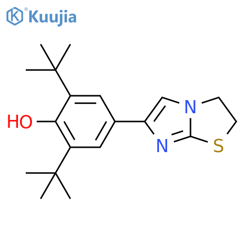 Phenol, 4-(2,3-dihydroimidazo[2,1-b]thiazol-6-yl)-2,6-bis(1,1-dimethylethyl)- structure