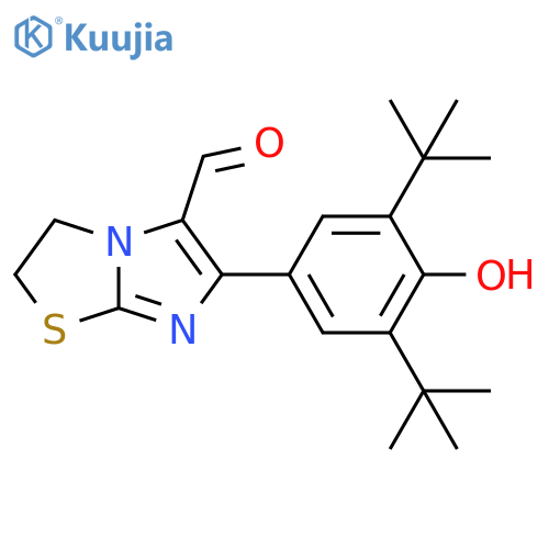Imidazo[2,1-b]thiazole-5-carboxaldehyde, 6-[3,5-bis(1,1-dimethylethyl)-4-hydroxyphenyl]-2,3-dihydro- structure