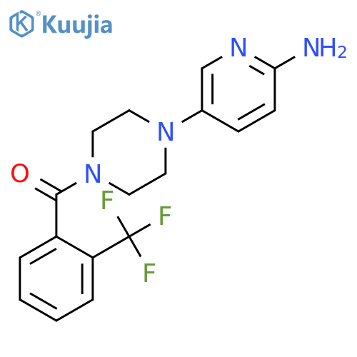Piperazine, 1-(6-amino-3-pyridinyl)-4-[2-(trifluoromethyl)benzoyl]- structure