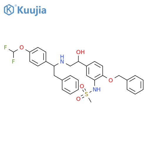 Methanesulfonamide,N-[5-[(1R)-2-[[(1S)-1-[4-(difluoromethoxy)phenyl]-2-phenylethyl]amino]-1-hydroxyethyl]-2-(phenylmethoxy)phenyl]- structure