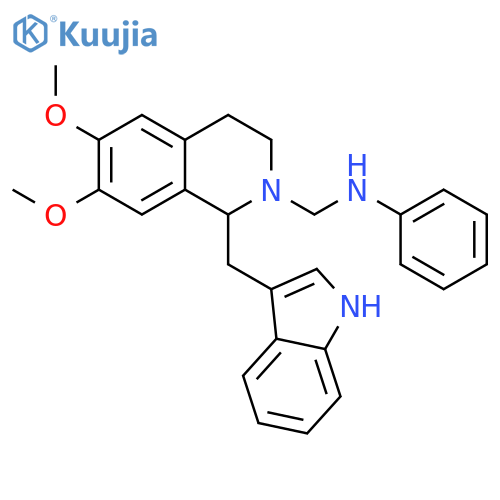 2(1H)-Isoquinolinemethanamine,3,4-dihydro-1-(1H-indol-3-ylmethyl)-6,7-dimethoxy-N-phenyl- structure