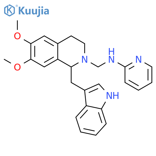 N-{[1-(1H-indol-3-ylmethyl)-6,7-dimethoxy-3,4-dihydroisoquinolin-2(1H)-yl]methyl}pyridin-2-amine structure