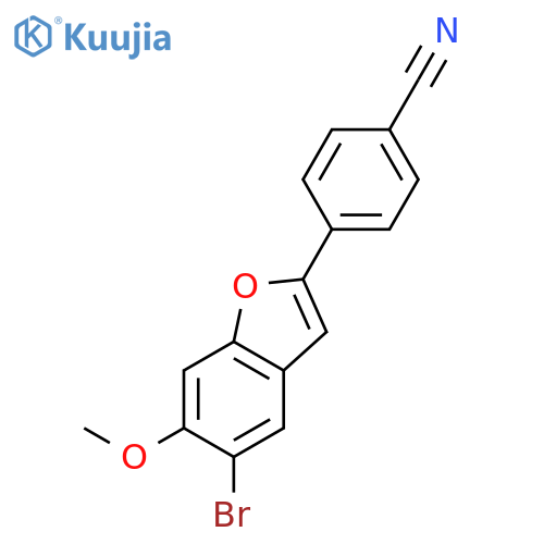 BENZONITRILE, 4-(5-BROMO-6-METHOXY-2-BENZOFURANYL)- structure