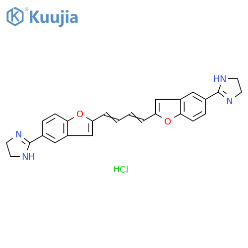 2-[2-[(1z,3e)-4-[5-(4,5-dihydro-1h-imidazol-2-yl)-1-benzofuran-2-yl]buta-1,3-dienyl]-1-benzofuran-5-yl]-4,5-dihydro-1h-imidazole;hydrochloride structure