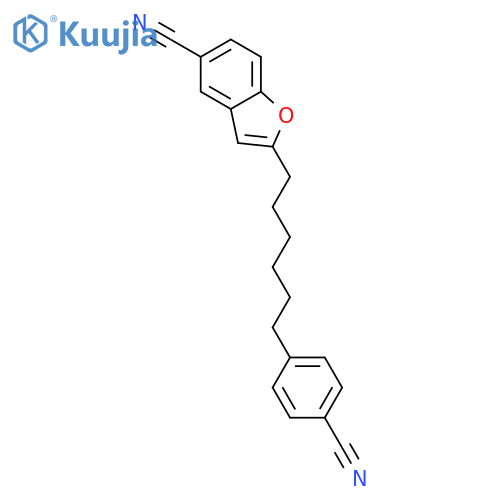 5-Benzofurancarbonitrile, 2-[6-(4-cyanophenyl)hexyl]- structure