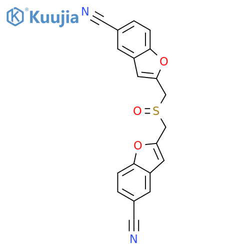5-Benzofurancarbonitrile, 2,2'-[sulfinylbis(methylene)]bis- structure