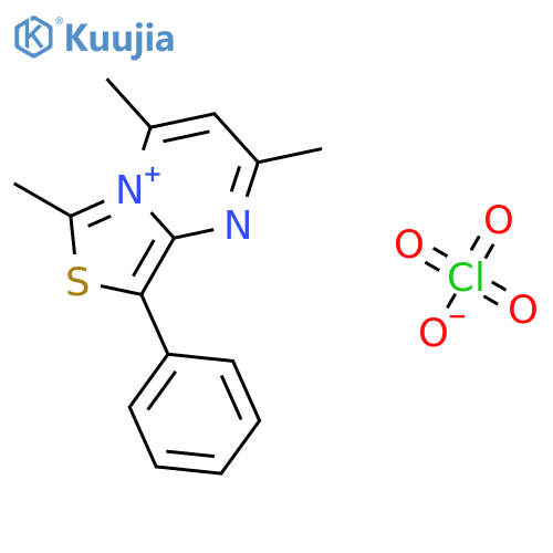 2,4,6-trimethyl-8-phenyl-5-1,3thiazolo3,4-apyrimidin-5-ylium perchlorate structure