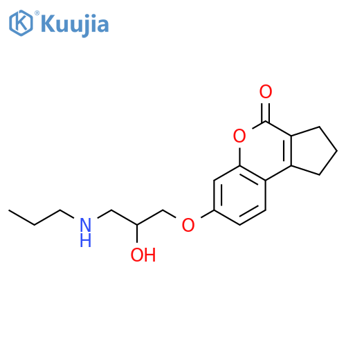 7-[2-hydroxy-3-(propylamino)propoxy]-2,3-dihydrocyclopenta[c]chromen-4(1H)-one structure