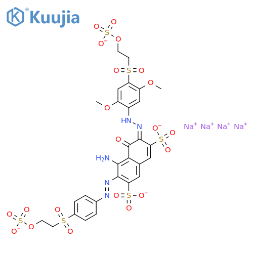 2,7-Naphthalenedisulfonicacid,4-amino-6-[2-[2,5-dimethoxy-4-[[2-(sulfooxy)ethyl]sulfonyl]phenyl]diazenyl]-5-hydroxy-3-[2-[4-[[2-(sulfooxy)ethyl]sulfonyl]phenyl]diazenyl]-,sodium salt (1:4) structure