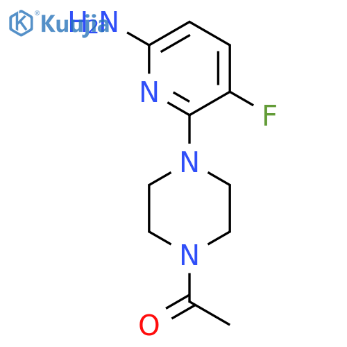 Piperazine, 1-acetyl-4-(6-amino-3-fluoro-2-pyridinyl)- structure