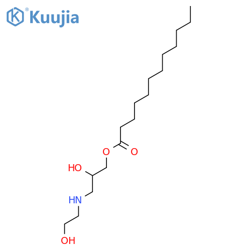 2-Hydroxy-3-[(2-hydroxyethyl)amino]propyl dodecanoate structure