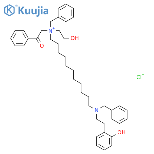 benzyl[11-[benzyl(2-hydroxyphenethyl)amino]undecyl](2-hydroxyethyl)phenacylammonium chloride structure