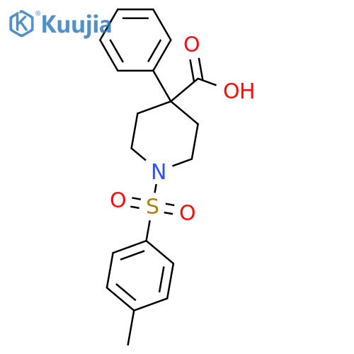 1-(4-methylbenzenesulfonyl)-4-phenylpiperidine-4-carboxylic acid structure