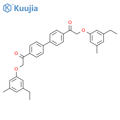 ETHANONE, 1,1'-[1,1'-BIPHENYL]-4,4'-DIYLBIS[2-(3-ETHYL-5-METHYLPHENOXY)- structure