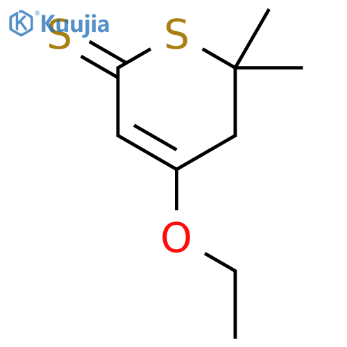 2H-THIOPYRAN-2-THIONE, 4-ETHOXY-5,6-DIHYDRO-6,6-DIMETHYL- structure