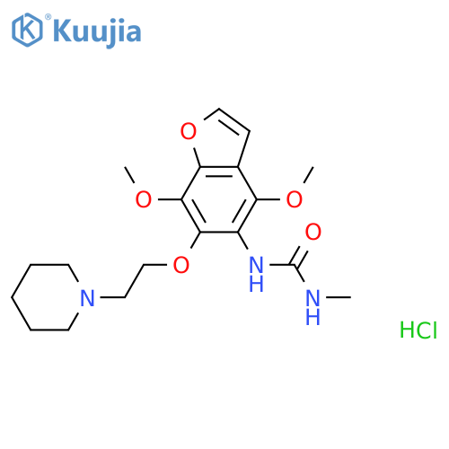 Urea, N-[4,7-dimethoxy-6-[2-(1-piperidinyl)ethoxy]-5-benzofuranyl]-N'-methyl-, hydrochloride (1:1) structure