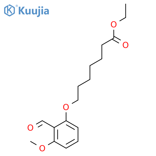 HEPTANOIC ACID, 7-(2-FORMYL-3-METHOXYPHENOXY)-, ETHYL ESTER structure