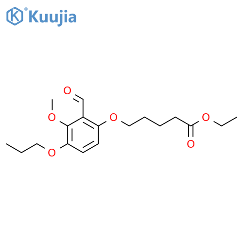 Pentanoic acid, 5-(2-formyl-3-methoxy-4-propoxyphenoxy)-, ethyl ester structure