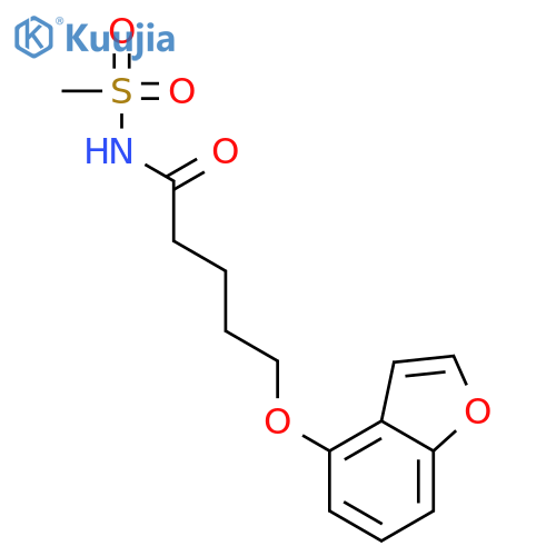 Pentanamide, 5-(4-benzofuranyloxy)-N-(methylsulfonyl)- structure