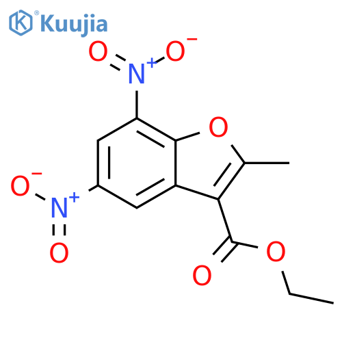 3-BENZOFURANCARBOXYLIC ACID, 2-METHYL-5,7-DINITRO-, ETHYL ESTER structure