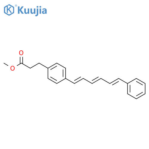 Benzenepropanoic acid, 4-(6-phenyl-1,3,5-hexatrienyl)-, methyl ester structure