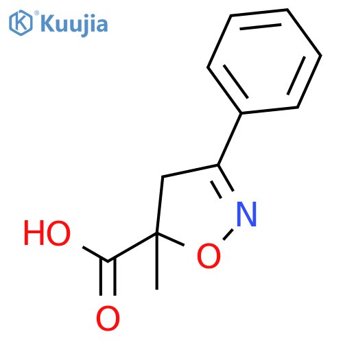 5-Methyl-3-phenyl-4,5-dihydroisoxazole-5-carboxylic acid structure