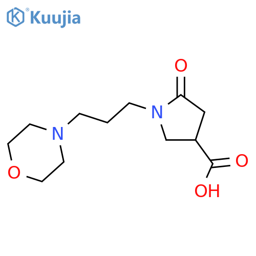 1-(3-Morpholin-4-yl-propyl)-5-oxo-pyrrolidine-3-carboxylic acid structure