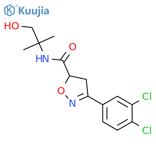 <br>3-(3,4-Dichloro-phenyl)-4,5-dihydro-isoxazole-5-carboxylic acid (2-hydroxy- 1,1-dimethyl-ethyl)-amide structure