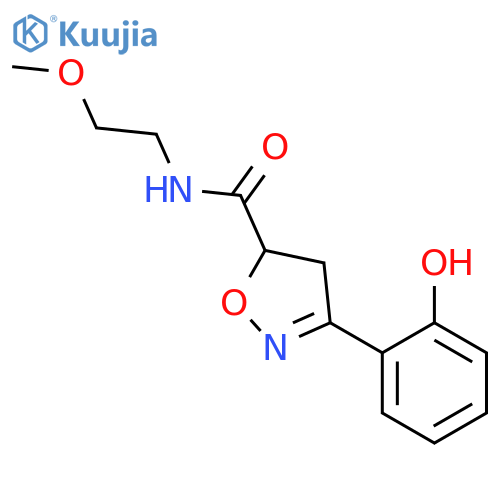 <br>3-(2-Hydroxy-phenyl)-4,5-dihydro-isoxazole-5-carboxylic acid (2-methoxy-eth yl)-amide structure