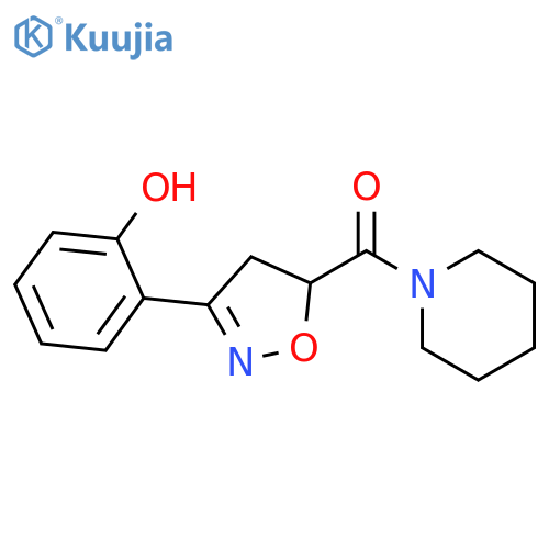 2-[5-(piperidin-1-ylcarbonyl)-4,5-dihydroisoxazol-3-yl]phenol structure