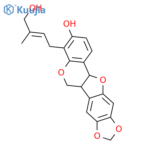 (6aR,12aR)-4-[(2E)-4-hydroxy-3-methylbut-2-en-1-yl]-6a,12a-dihydro-6H-[1,3]dioxolo[5,6][1]benzofuro[3,2-c]chromen-3-ol structure